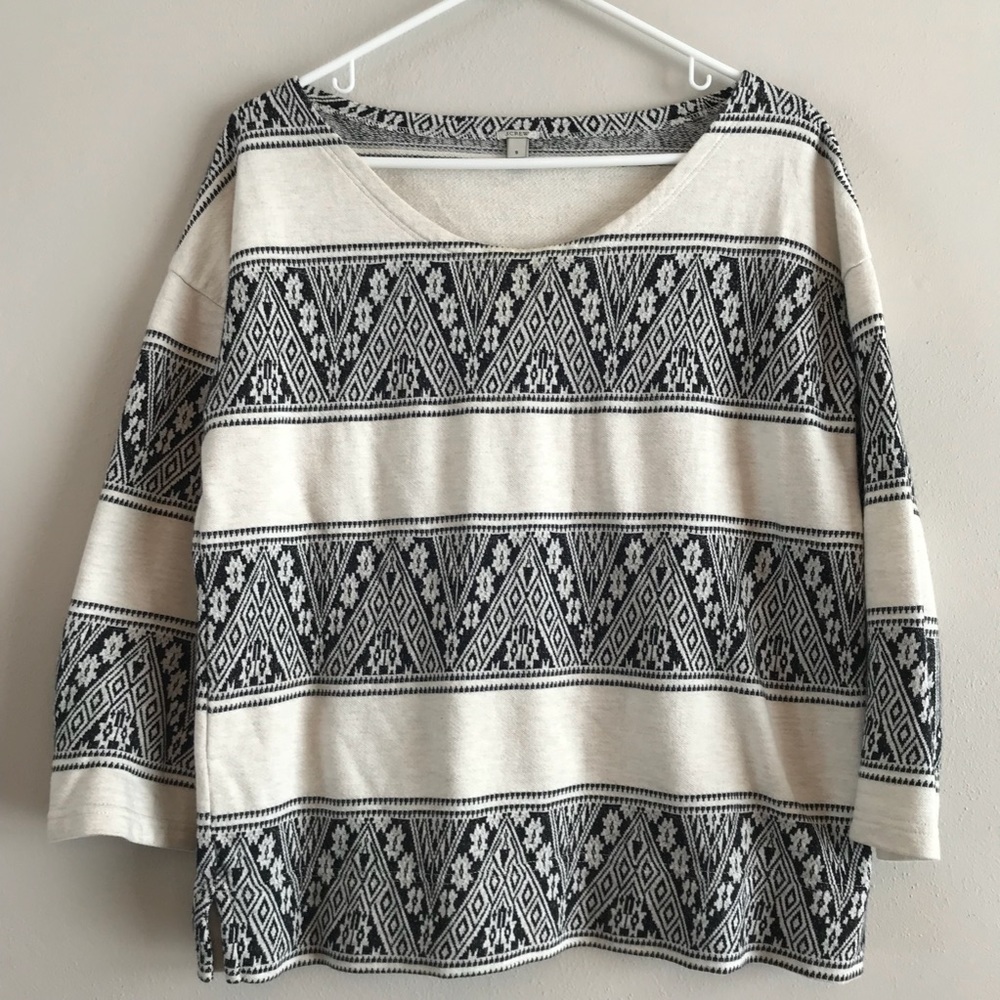 J. Crew Jacquard Stripe Sweatshirt